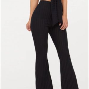 Black ribbed flares